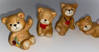 Lucy & Me Bears Set Of 8 Vintage Bisque Porcelain Teddy Bear Miniature Figures 2