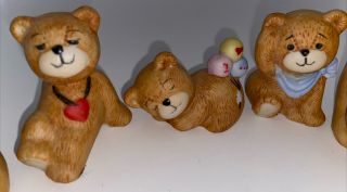 Lucy & Me Bears Set Of 8 Vintage Bisque Porcelain Teddy Bear Miniature Figures 3