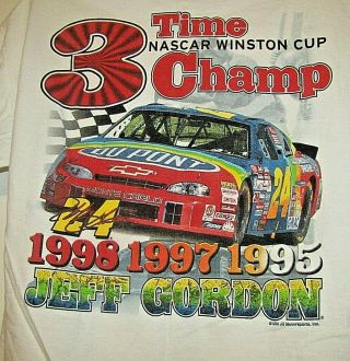 Vintage Nascar Mens T - Shirt Size Xl Jeff Gordon 1998 3 Time Winston Cup Champ