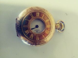 Vintage " Arnex " Gold See (thru Center) Roman Numerals Outside Pocket Watch