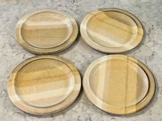 Set (4) Jim Mcbride Fabrik Stoneware Salish 8 - 3/4” Salad Plates Vintage Mcm