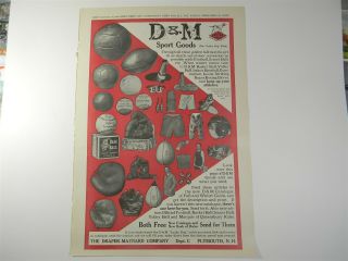 Vintage 1919 D&m Draper - Maynard Full Page Color Sporting Goods Print Ad 4 - 8e3
