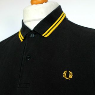 Fred Perry Twin Tipped M1200 Polo - Black - L/xl/44 " - Mod 60 