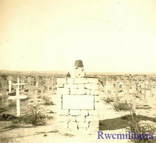 Somber Kia German Afrika Korps Soldier Grave In Desert Cemetery; North Africa