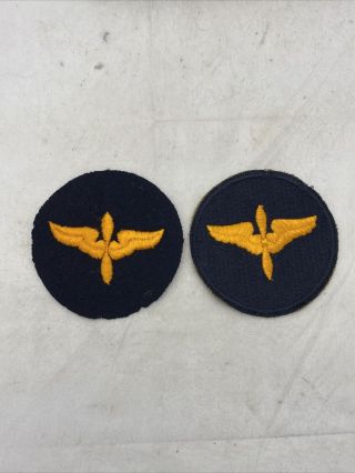 Set Of 2 Ww2 Us Army Air Corps Cadet Patches (i378