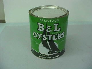 B & L Oyster Can 1 Gallon Bivalve Oyster Packing Co. ,  Princess Anne,  Md