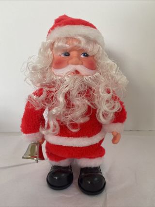 Vintage Walking Santa Claus With Ringing Bell & Plays 3 Christmas Songs