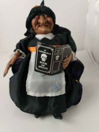 Vtg Gemmy Animated Witch Snoring In Rocking Chair Halloween Prop 1995