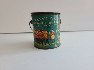 Antique Toyland Peanut Butter Pail Tin Rare