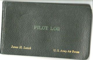 Ww2 Us Army Air Forces Pilot Log Book - Training - Embossed Name - Some Entries