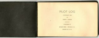 WW2 US Army Air Forces Pilot Log Book - Training - Embossed Name - Some Entries 2