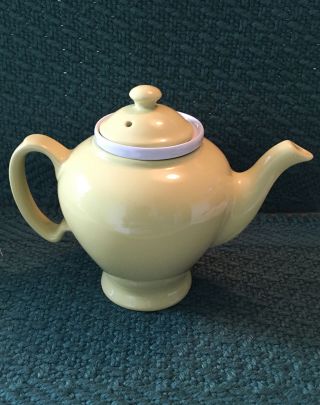 Vintage Mccormick Tea Co.  Baltimore Md.  Yellow Teapot W/lid & Infuser
