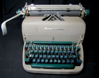 Vintage Remington Rand Typewriter With Green Keys