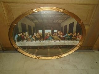 Home Interiors The Last Supper Wall Hanging Picture Oval Vintage