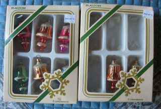 Eight Vintage Rauch Mercury Glass Holiday Christmas Ornaments Made In Mexico