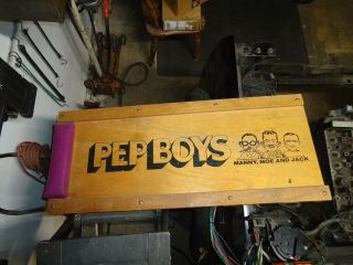 Vintage Pep Boys Logoed Wooden Creeper Garage Shop Décor