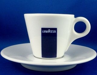 Rare Retro Lavazza Italy Espresso Coffee Demitasse Cup & Saucer Advertising Duo
