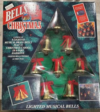 Vintage Mr Christmas Bells Of Christmas 8 Lighted Musical Bells 21 Songs