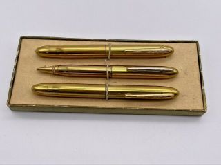 Vintage Wearever 3 Piece Gold Plated Fountain Pen & Mechanical Pencil Set