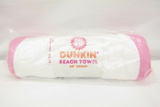 Dunkin Donuts Limited Edition Pink Beach Towel 60 " Round Ty