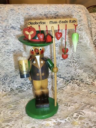 Vintage Steinbach Octoberfest Wooden Incense Smoker With Musical Box Lowenbrau