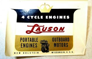 Vintage Lauson 4 Cycle Engines Vehicle Emblem Transfer Nos