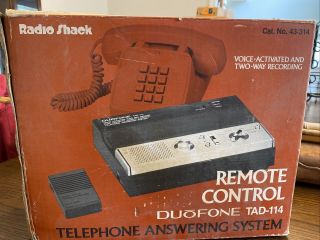Vintage Radioshack Telephone Answering System Dual Cassette In The Box Tad - 114