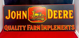Vintage John Deere Farm Implements Metal Gas And Oil Sign