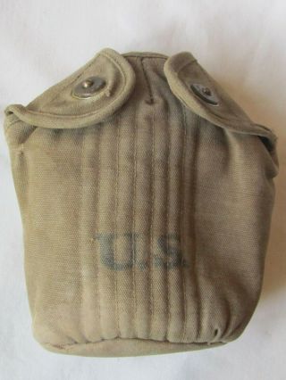 Ww2 1942 Us Military Army Marines Khaki Cotton Canvas Canteen Cover