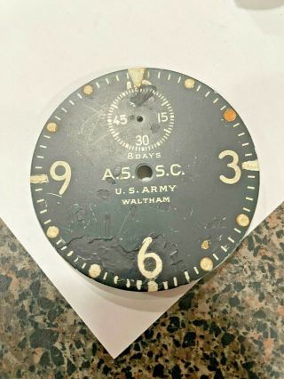 Wwii Waltham Us Army Military Aircraft Cockpit Clock Dial