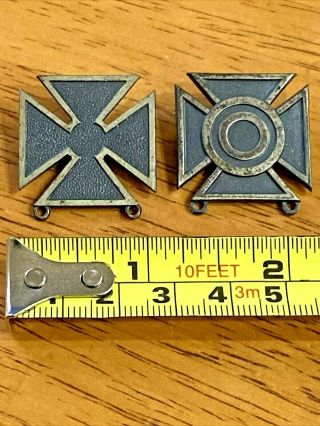 (2) Wwii Us Army Sterling Silver Marksman Badge Pin Medal Us Military Pins Good