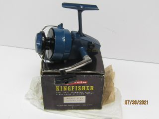 Vintage Nib Blue Garcia Kingfisher Model K 45 Spinning Reel Made In France