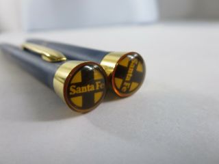 Vintage Garland Bubble Top Santa Fe Railroad Mechanical Pencil Pen Set Rp4