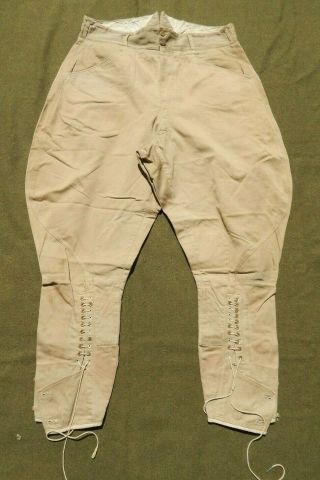 Wwii / Ww2 U.  S.  Army Officer’s Breeches,  Wwii Officer’s Trousers,  Khaki Cotton,