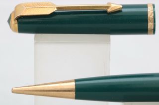 Vintage (c1956) Parker Duofold Dark Green Mechanical Pencil,  Rolled Gold Trim