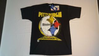 Vintage Pittsburgh Steelers T - Shirt Size Xl Deadstock 90s Giant Logo 1995
