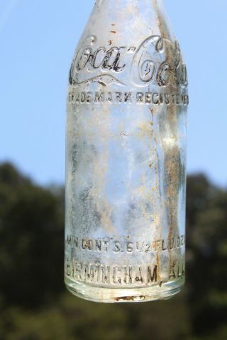 Birmingham Alabama Coca Cola Bottle 1916 - 1918 Graham Glass Straight Side Rare