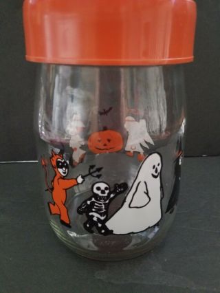 Halloween Carlton Glass Cany Jar Lid Vintage 6.  5 " Tall