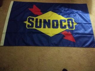 Sunoco Gas Station Advertising Polyester Flag 34”x60” Duraknit