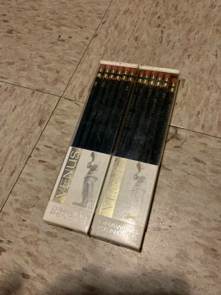 2 Boxes 22 Pencils Venus Drawing Pencils 2b W Erasers Made In Usa 3820