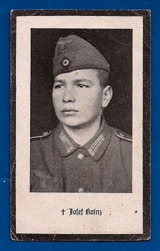 Germany Ww2 German Wehrmacht Soldier Death Card Josef Kainz 1943