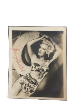 World War 2 Pinup Girl Signed Photo Janis Carter 4 X 5