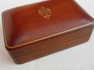 Lovely Old Conker Brown Vintage Leather Jewellery Jewelry Box Made In Italy