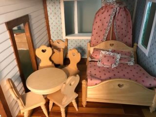 Dollhouse Miniatures 1:12 Bodo Hennig Kitchen Table Chairs Bed Cradle