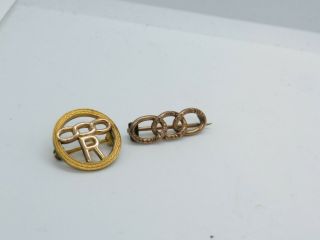 2 Vintage Odd Fellows Pins Jewelry Rebekah Daughter Pin (906e)