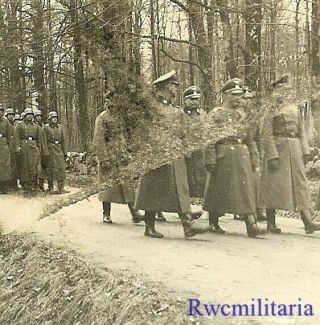 Rare German Elite Waffen Totenkopf Division Officers Lead Truppe On Road
