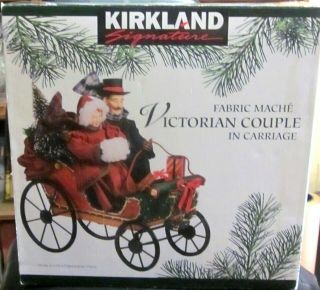 1996 Kirkland Signature Fabric Mache Victorian Couple In Carriage