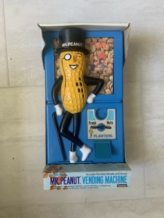 Rare Vintage Tarco Planters Mr.  Peanut Coin Machine Nuts Dispenser Bank 1970