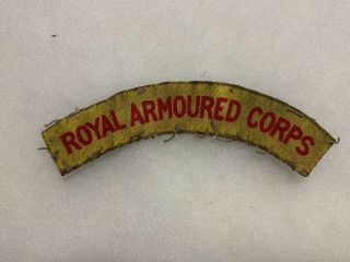 Royal Armoured Corps Shoulder Title Printed Patch Uk British Wwii P2515