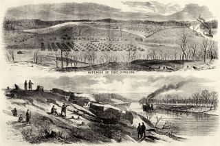 Civil War Interior View Of Confederate Fort Donelson After Capture Vintage Print